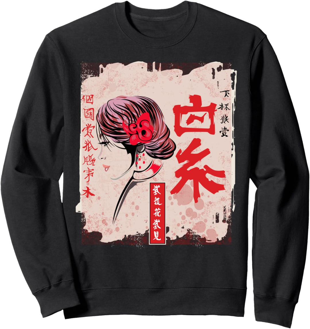 Japanisches Kawaii Geisha Mädchen in Kimono Japan Geschenk Sweatshirt