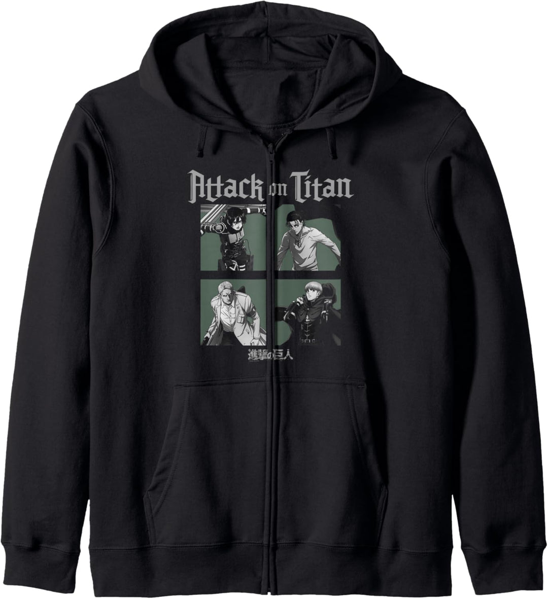 Attack on Titan Season 4 Zeichenquadrate Kapuzenjacke