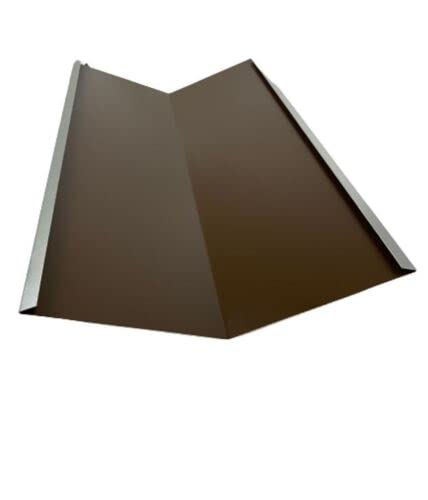 Kehlbleche 2 m lang Aluminium farbig 0,8 mm (gross, Braun RAL 8014) gross Braun Ral 8014, groß