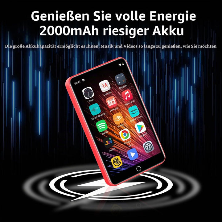 Playercase ZAQE 32GB MP3 Player mit Bluetooth und WiFi, Android 13 MP4 Player mit Spotify, Pandora,