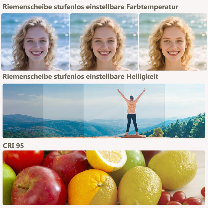 VRIG FD-04 Magnetische Selfie Licht mit Spiegel, Magnetische Handy Licht Kompatibel mit Mag Safe, 3