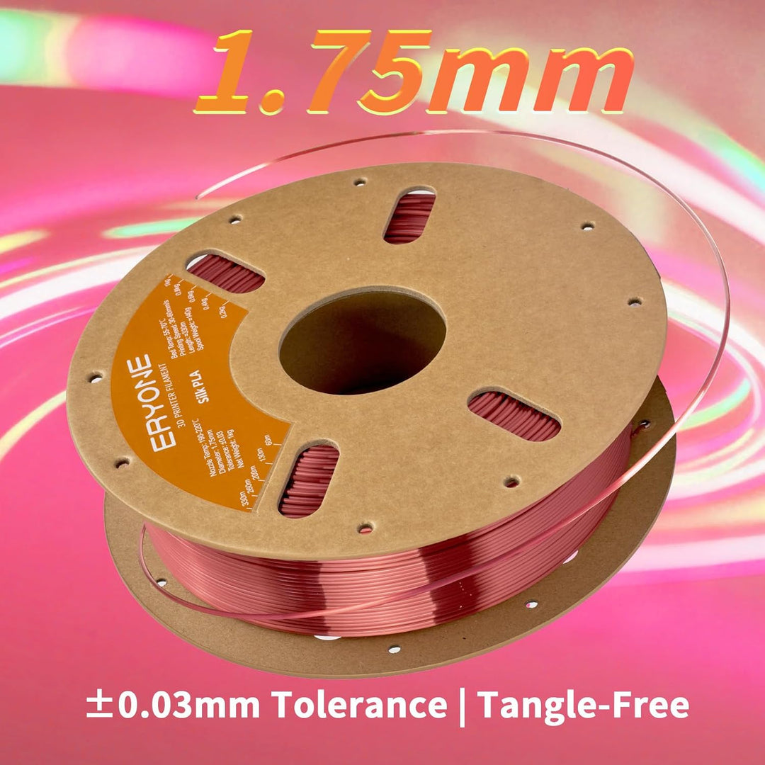 ERYONE Seiden PLA Filament 1.75mm, PLA Seiden Filament für 3D Drucker, 1.75mm +/- 0,03 mm, 1kg /Spul
