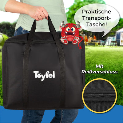 Toyfel XXL Riesen Wackelturm Riski 70 cm - FSC® Holz Stapelturm 54 Bausteine Inkl. standfester Boden