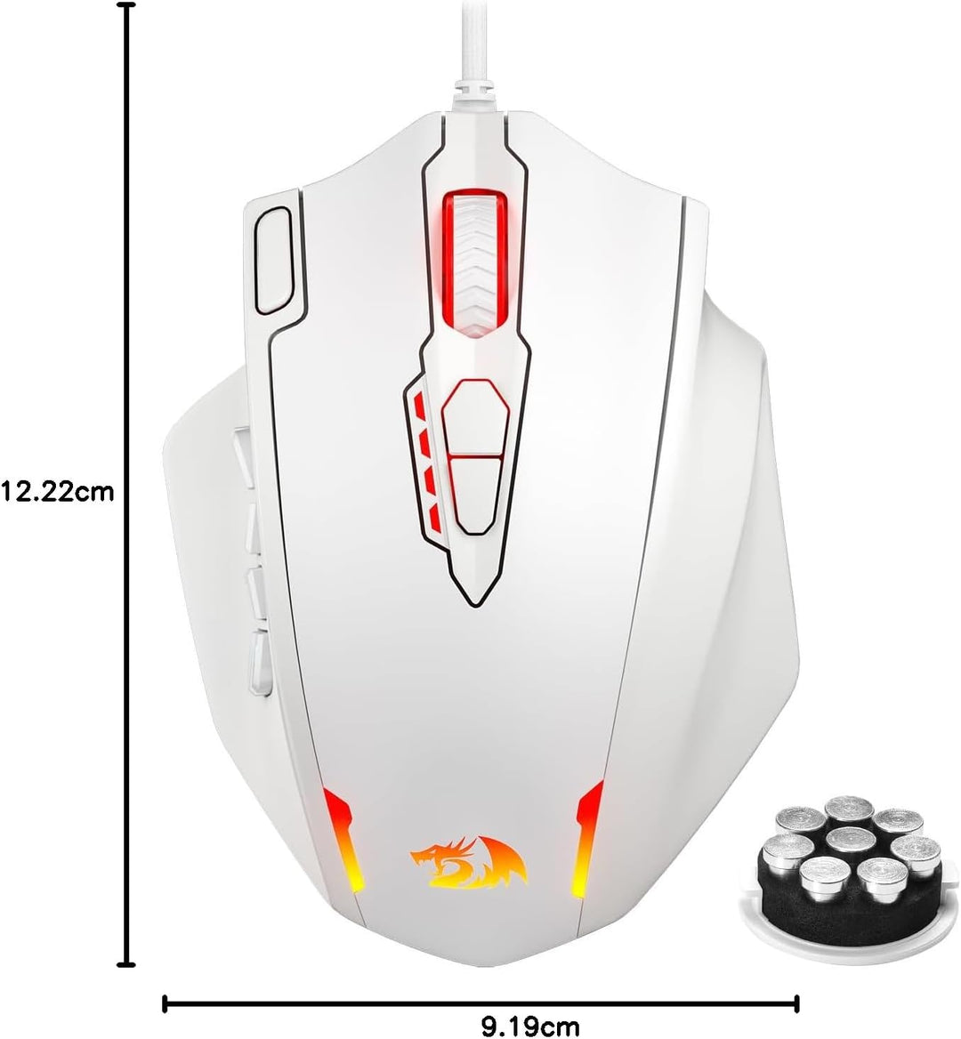 Redragon M908 Impact RGB-LED-MMO-Maus mit seitlichen Tasten, optische kabelgebundene Gaming-Maus mit