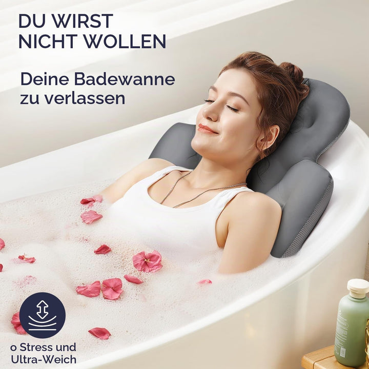 Ganzkörper-Badewannenkissen, Dickes Badekissen mit Wäschesack, luxuriöses Badewannenkissen zur Unter
