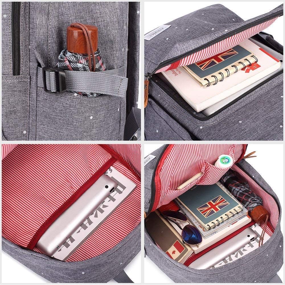 KAUKKO Schöner und durchdachter Rucksack mit 15 Zoll Laptopfach für Schule, Universität, 22 Liter （g