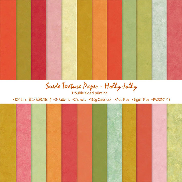 Scrapbook Papier Weihnachten Bastelpapier, 24 Blatt Doppelseitiges Winter Motivpapier, Buntes Dekopa