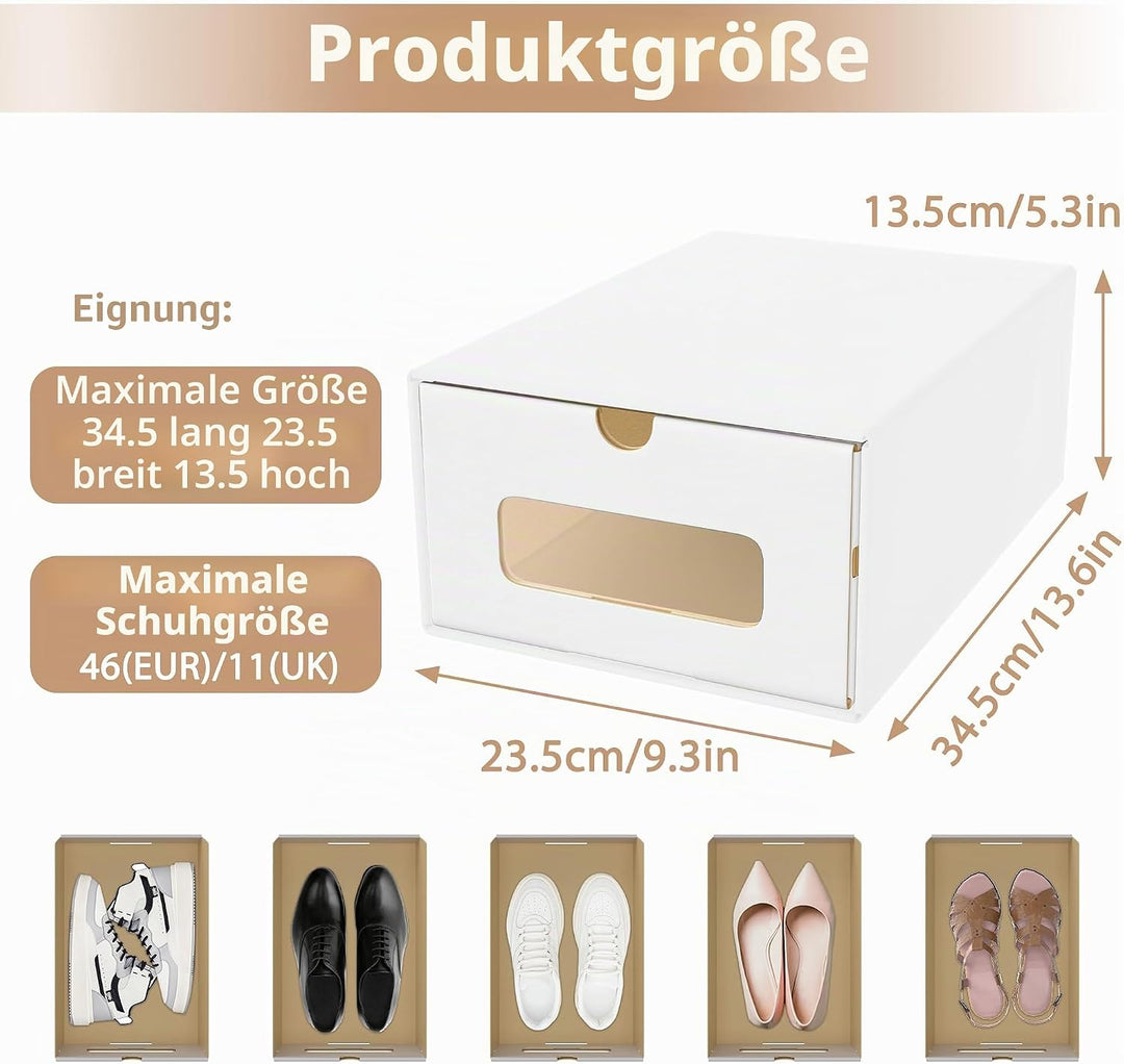 ACXIN Schuhboxen Stapelbar Boxen-Set,Aufbewahrungsbox Schubladen mit Transparentes Sichtfenster,Papp