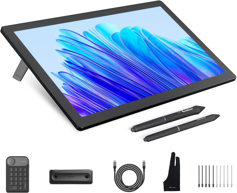 HUION KAMVAS Pro 19 4K Grafiktablett mit UHD Touchscreen Display, 96% Adobe RGB-Zeichenmonitor mit 1