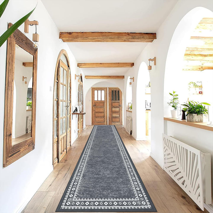 Enyhom Lang Teppich Läufer 66 x 300 cm Waschbar rutschfest Läufer Flur Teppich Küchenläufer dauerhaf