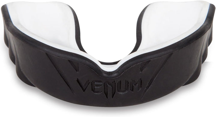 Venum Unisex Senior 11+ Jahre Challenger Mundschutz, Einheitsgrösse Schwarz/Weib Bundle mit Bänder,
