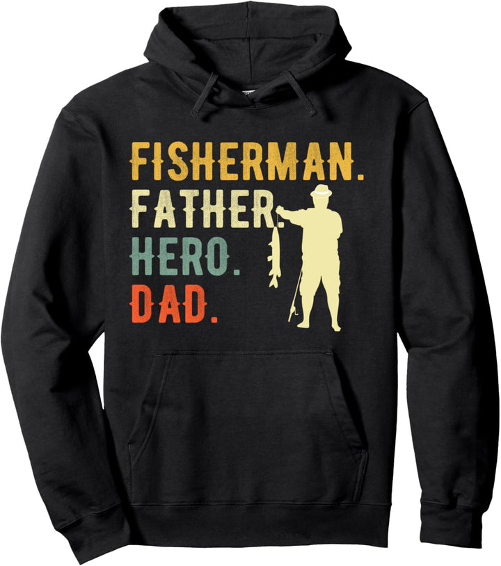 Fisherman Vater Hero Dad | Vatertagsgeschenk | Angeln Pullover Hoodie