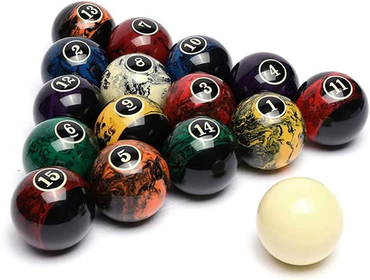 BEKZILY Professionelle Poolbälle/Billardkugeln Set Komplett 16 Bälle für Billardtische Schwarz, Schw