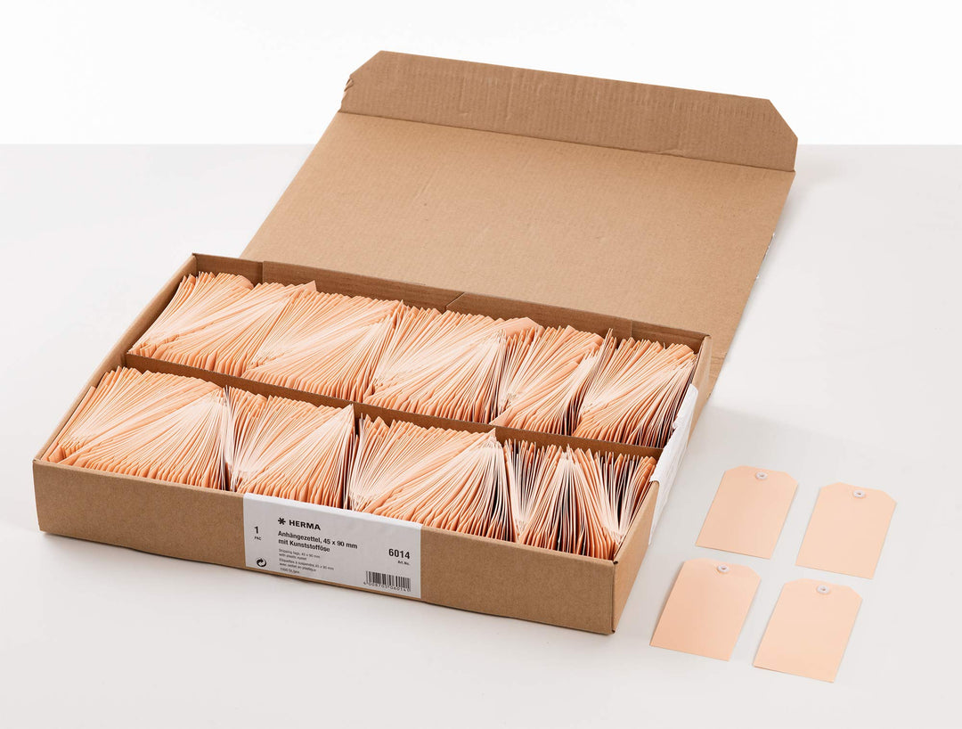HERMA 6014 Anhängezettel klein, 1000 Papieranhänger, 45 x 90 mm, Geschenkanhänger zum Beschriften, H