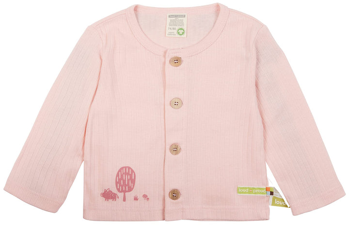 loud + proud Mädchen Derby Rib, GOTS Zertifiziert Jacke 74-80 Rosé, 74-80 Rosé