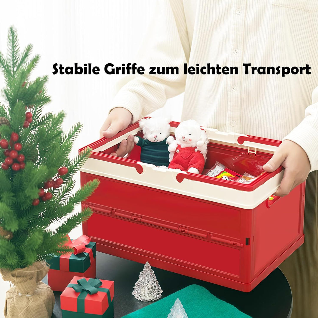 Aufbewahrungsbox Kinder, Spielzeugkiste mit Deckel, Klappbox 34,6 x 24,4 x 18,5 cm -Stabiler Aufbewa