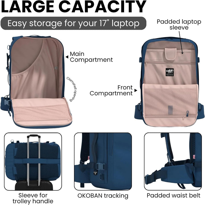 CABINZERO Unisex Classic Pro 42l Rucksack, Orange Chill, 35x54x20