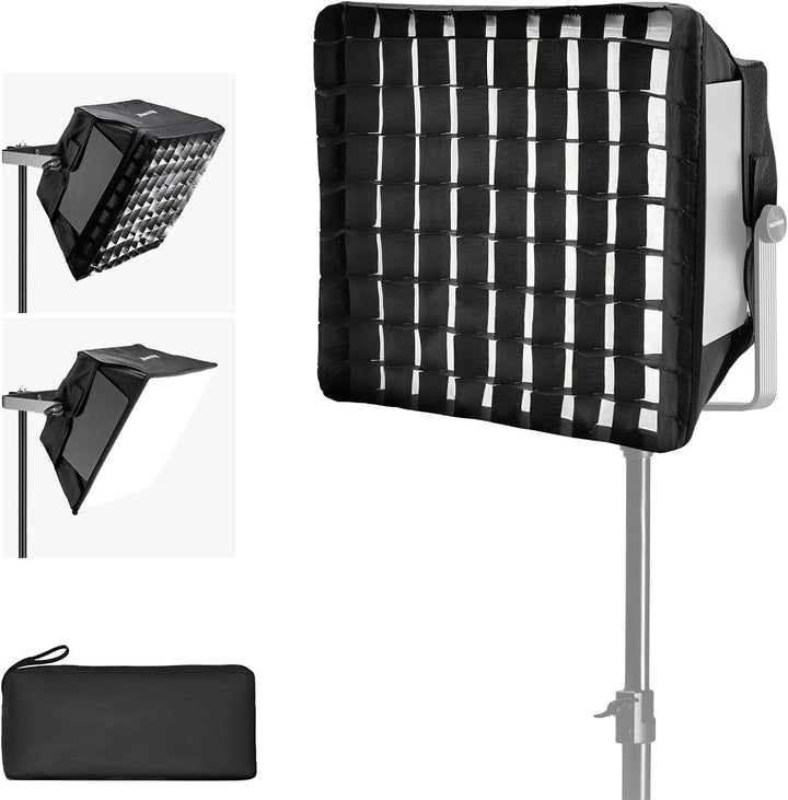 NEEWER verbesserter Softbox für RGB1200 LED Video Lichtpaneel, 14,6 x 13,6 Zoll, faltbar mit Gitter/