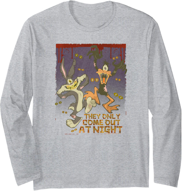 Looney Tunes Bugs and Daffy the Only Come at Night Langarmshirt