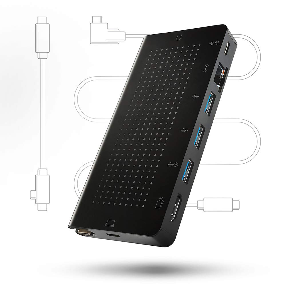 Twelve South 2892 Staygo | USB-C Hub für Typ C MacBooks, Laptops und iPad Pro, mit 1m Desktop-Kabel
