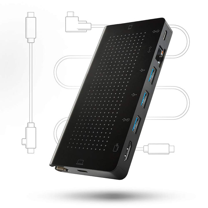 Twelve South 2892 Staygo | USB-C Hub für Typ C MacBooks, Laptops und iPad Pro, mit 1m Desktop-Kabel