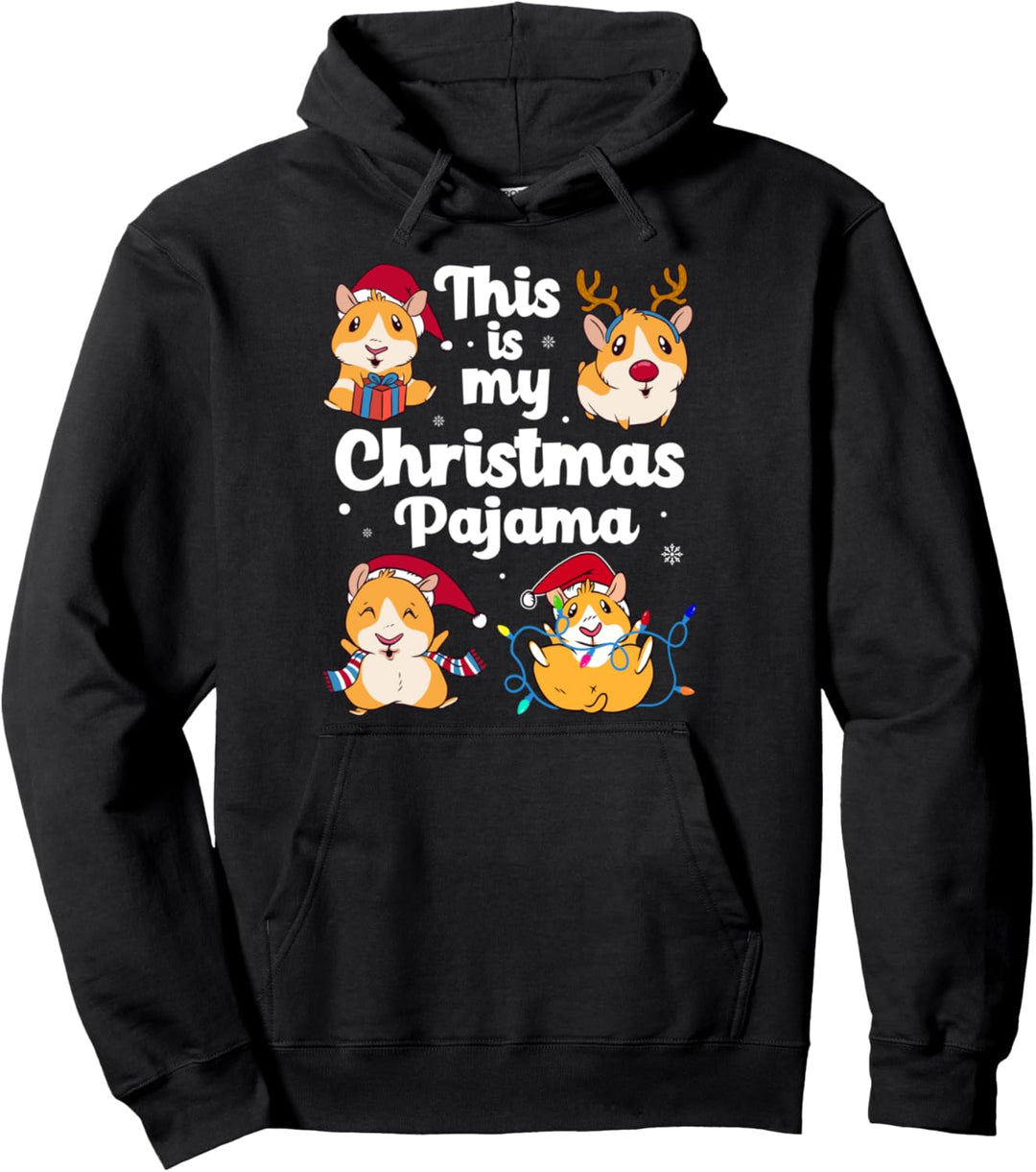 Christmas Pajama Lustiger Meerschweinchen-Weihnachtsmann Pullover Hoodie