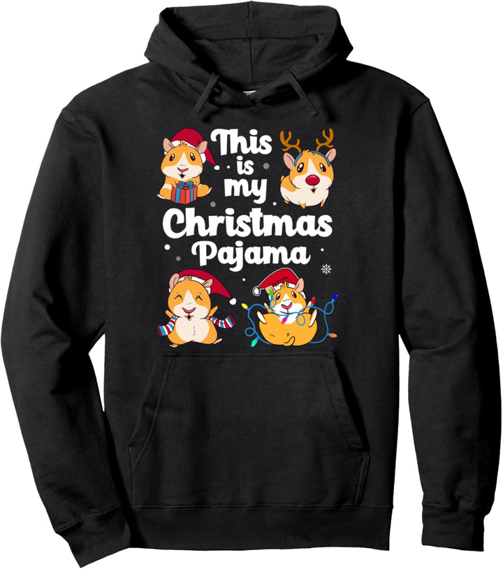 Christmas Pajama Lustiger Meerschweinchen-Weihnachtsmann Pullover Hoodie