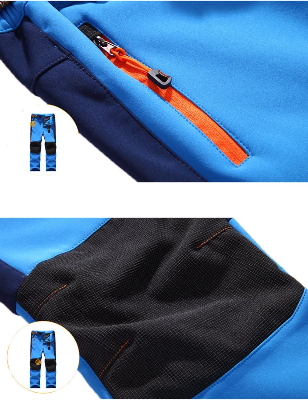 Echinodon Kinder Softshellhose mit Fleecefütterung Hose Wasserabweisend Winddicht Atmungsaktiv Warm