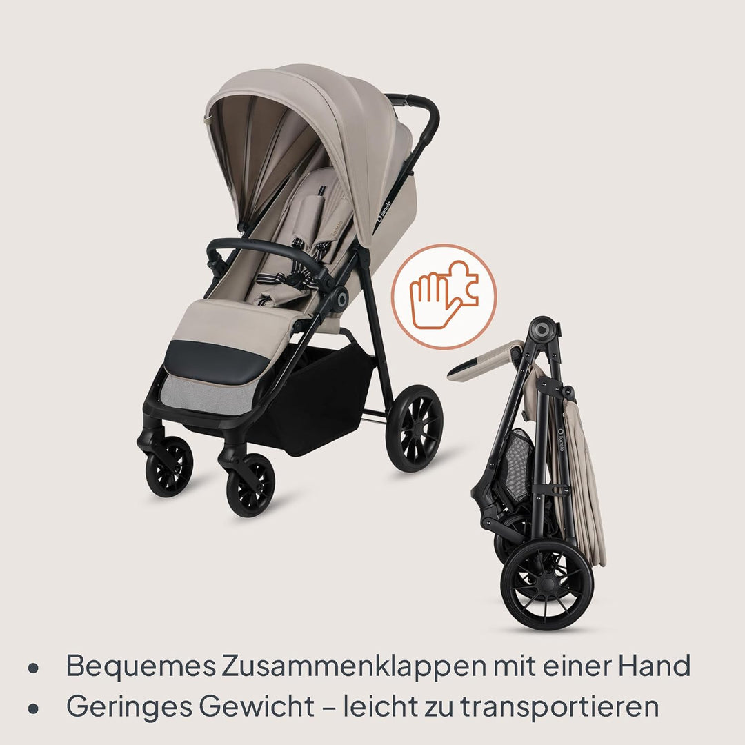 Lionelo Emerald Buggy bis 22 kg, 6 Monate–4 Jahre, EVA-Räder 360° mit Federung, einhändig faltbar, 9