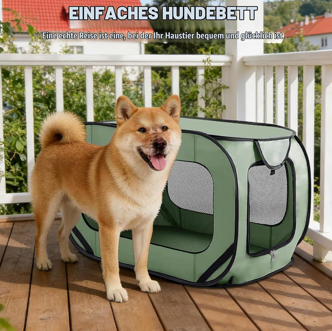 Hundebox Faltbar Hundetransportbox, 94 * 53 * 53 cm, Faltbar Katzen Transportboxen, stabile Transpor