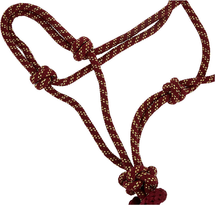 Weaver Leather Halfter und Leine aus geflochtenem Diamant Sangria/Gold, Sangria/Gold