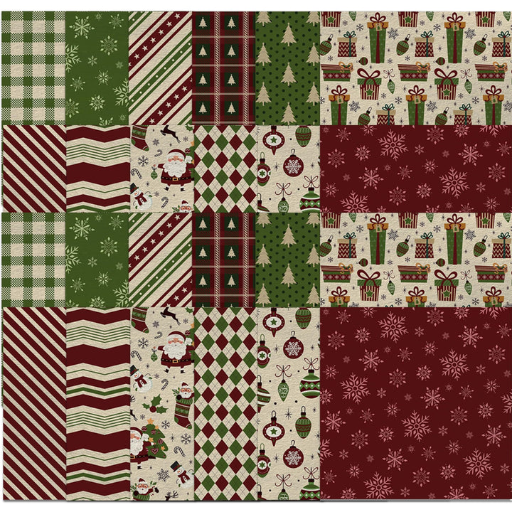 Weihnachtsstoff, 30, 5 x 30, 5 cm, Vintage-Weihnachtsthema, doppelseitiges Scrapbook-Papier für DIY-