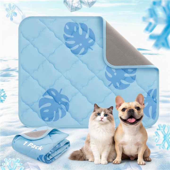 PICK FOR LIFE Kühlmatte Hund 70x55cm Waschbar, Selbstkühlende Eisseide Hundematte für Sommer, Kühlde