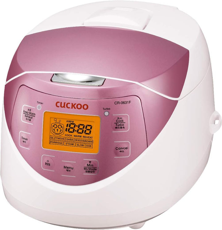 CUCKOO CR-0631F | 6 Tassen (ungekocht) Micom Reiskocher | 8 Menüoptionen: weisser Reis, brauner Reis