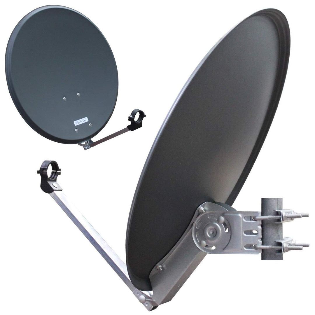 Opticum QA80 Sat Antenne Stahl hellgrau lichtgrau ohne LNB, lichtgrau ohne LNB