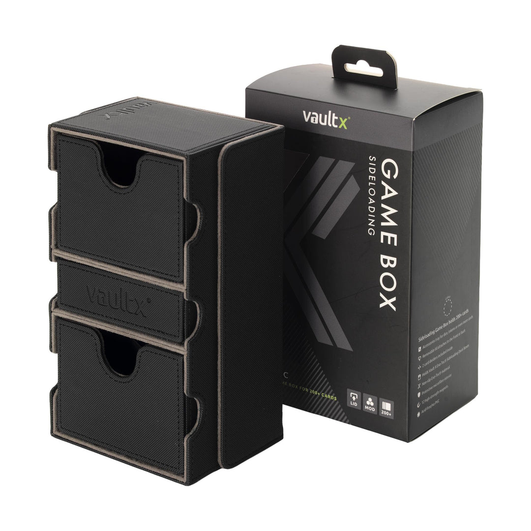 Vault X Exo-Tec Modulare Spielbox 200+ Deck Box mit Kartenfach und Zubehörschublade Abnehmbarer Deck