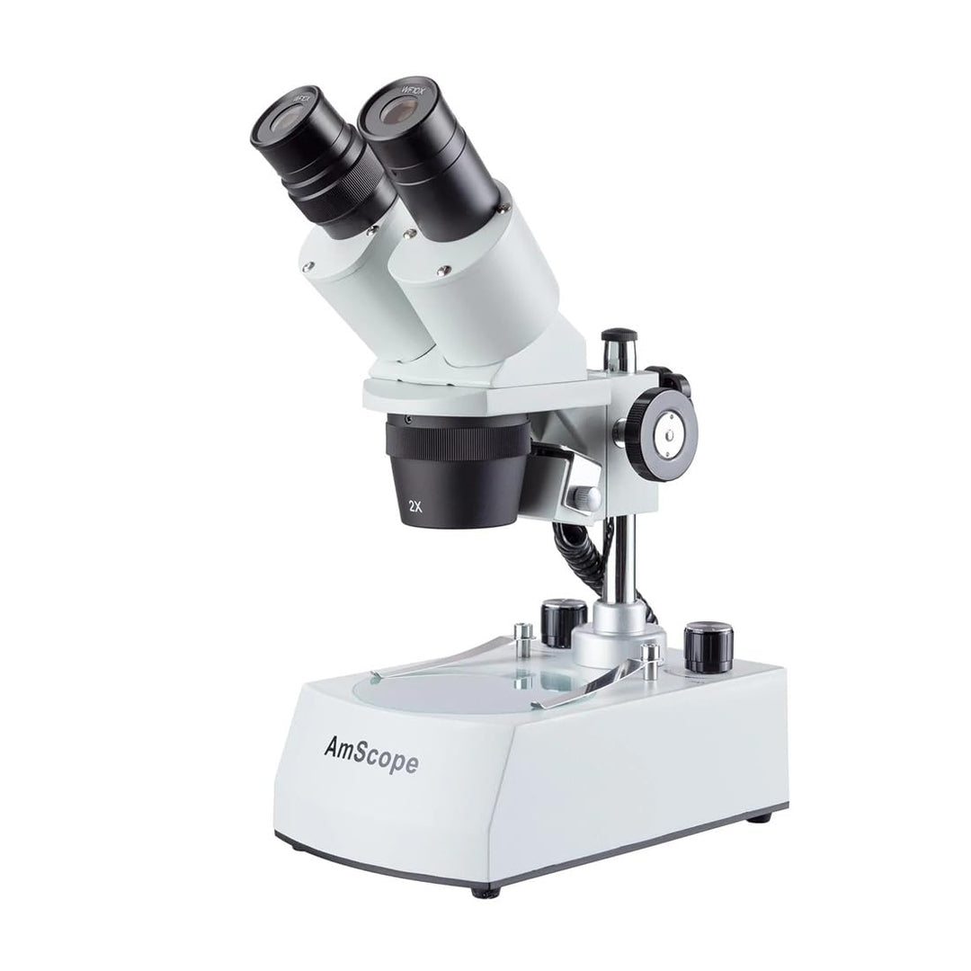 AmScope SE306R-P-LED Kompaktes Stereomikroskop mit mehreren Objektiven, abgewinkeltem Kopf, Metallsä
