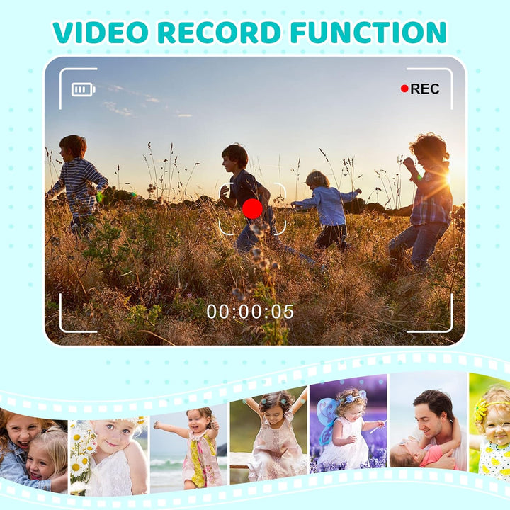 Kinder Kamera, 2.0”Display Digitalkamera ，Geschenke für 3 4 5 6 8 7 9 10 11 12Jahre Jungen und mädch