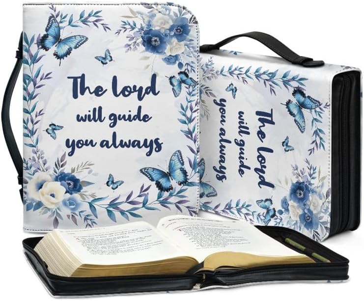 Kuiaobaty Lord Saying Handgriff Bibeltasche für Frauen, christliches Geschenk, Schmetterlings-Blumen