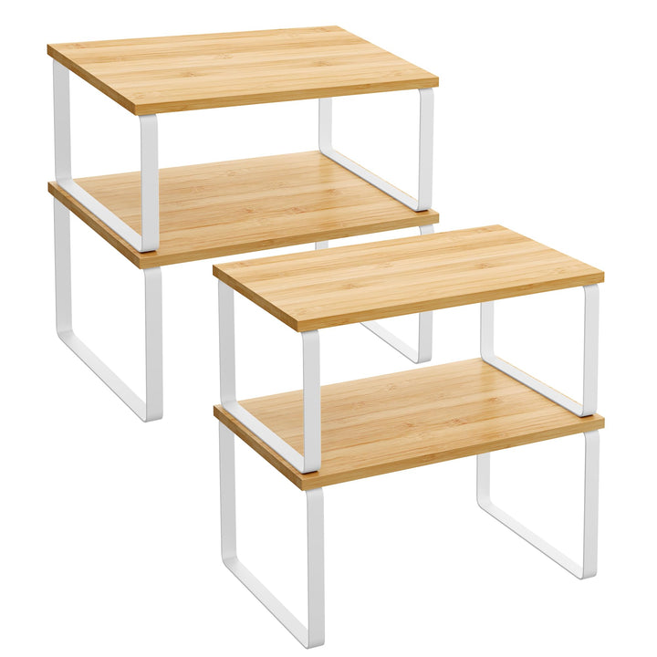 SONGMICS Gewürzregal, 4er Set, Küchenregal, Küchen-Organizer, erweiterbar, Gewürzhalter, stapelbar,