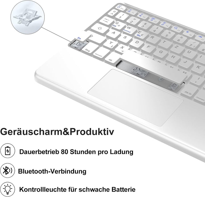 IVEOPPE Hülle mit Tastatur für iPad Pro 11" M5 2025/M4 2024 Con Touchpad, Deutsches QWERTZ Layout, M
