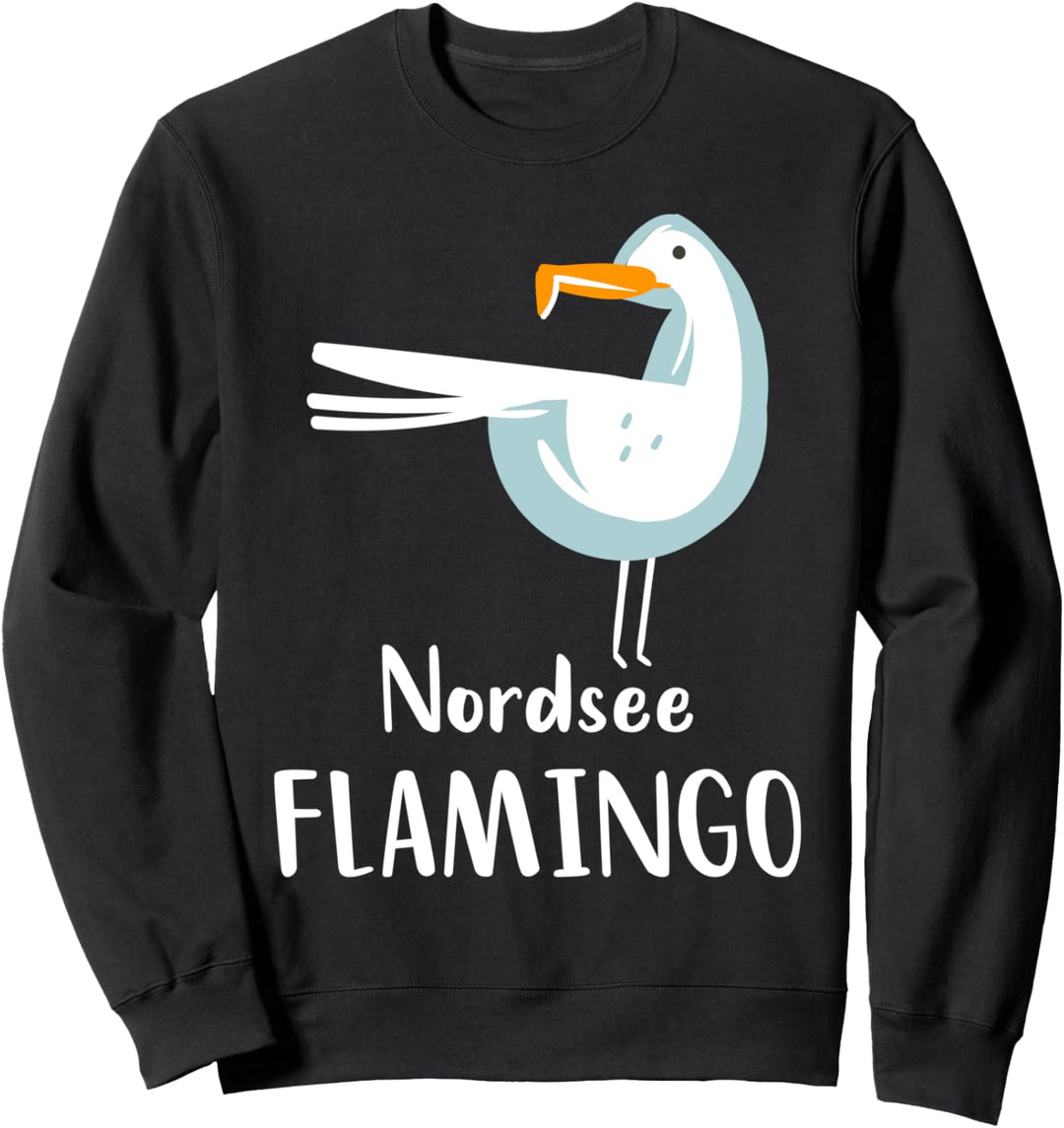 Nordsee Flamingo Möwe Strand Urlaub Meer Küste Leuchtturm Sweatshirt