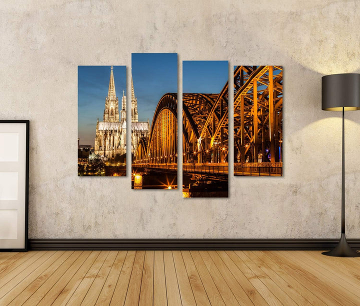 islandburner Bild auf Leinwand Hohenzollernbrücke Und Kölner Dom In Der Abenddämmerung Bilder Wandbi