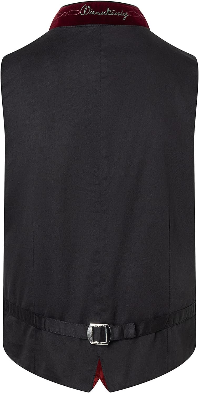 Wiesnkönig Herren Samtweste Moritz Premium Trachten Weste | Model Herren Samtweste Moritz Rot Versch
