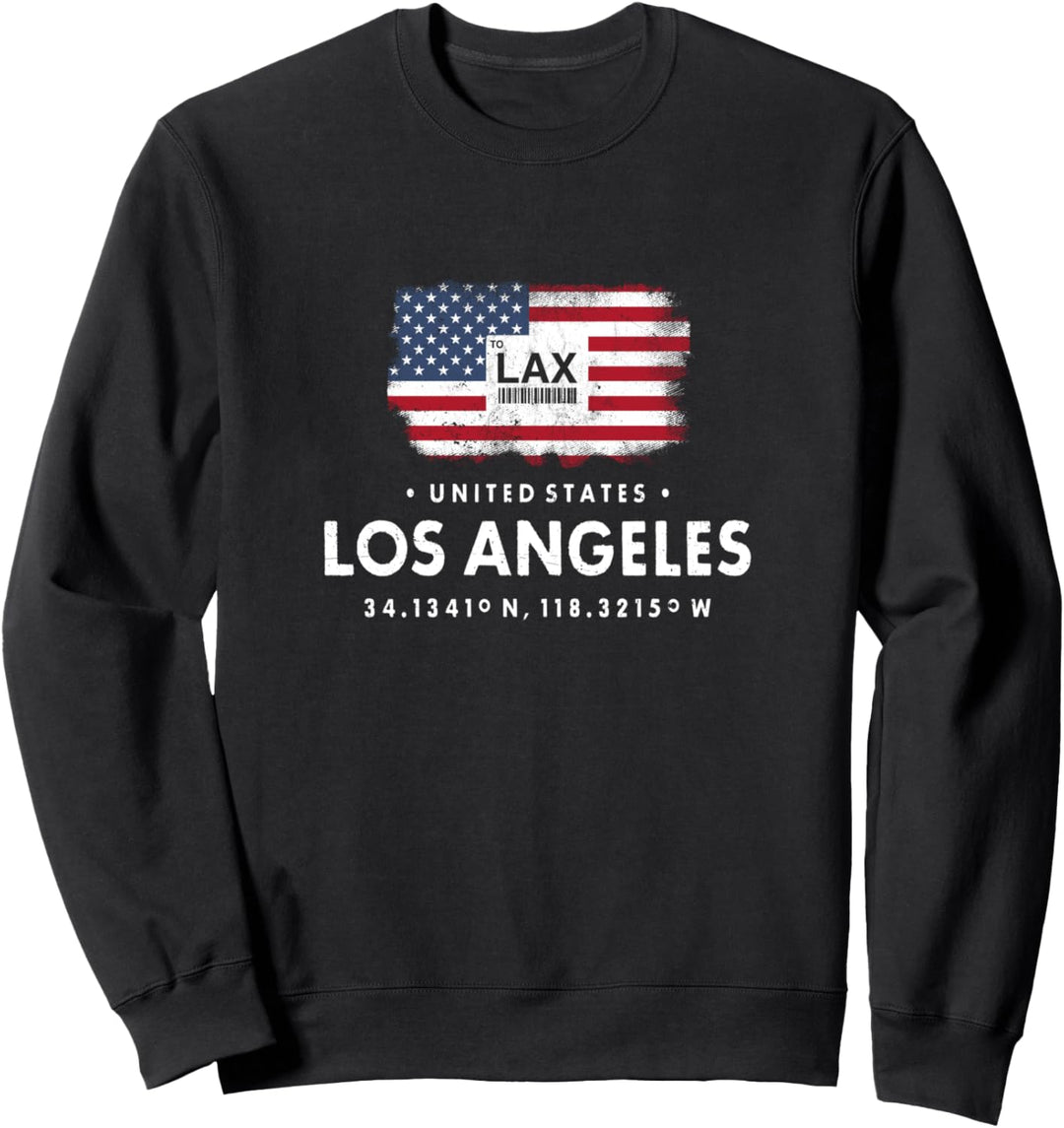 Los Angeles Airport Code Kalifornien USA Flagge Westküste LA Sweatshirt