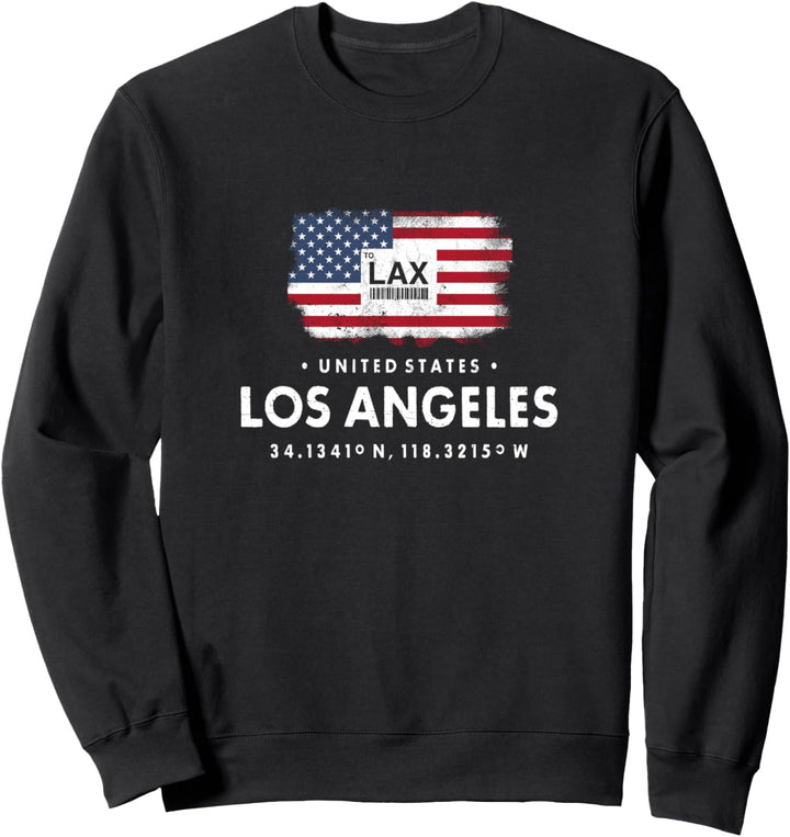 Los Angeles Airport Code Kalifornien USA Flagge Westküste LA Sweatshirt