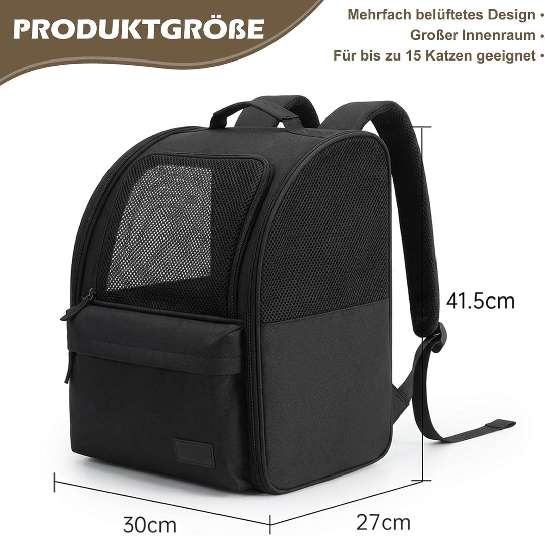 HundeRucksack und KatzenRucksack verschleissfestes bis 8kg - Haustier Rucksack mit Netzfenster für K