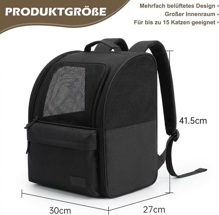 HundeRucksack und KatzenRucksack verschleissfestes bis 8kg - Haustier Rucksack mit Netzfenster für K