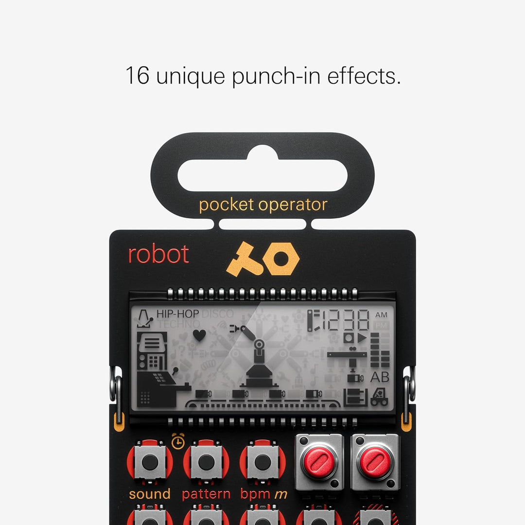 Teenage Engineering PO-28 robot Synthesizer und Sequencer (Pocket Operator mit 8-bit Sounds, LCD Dis