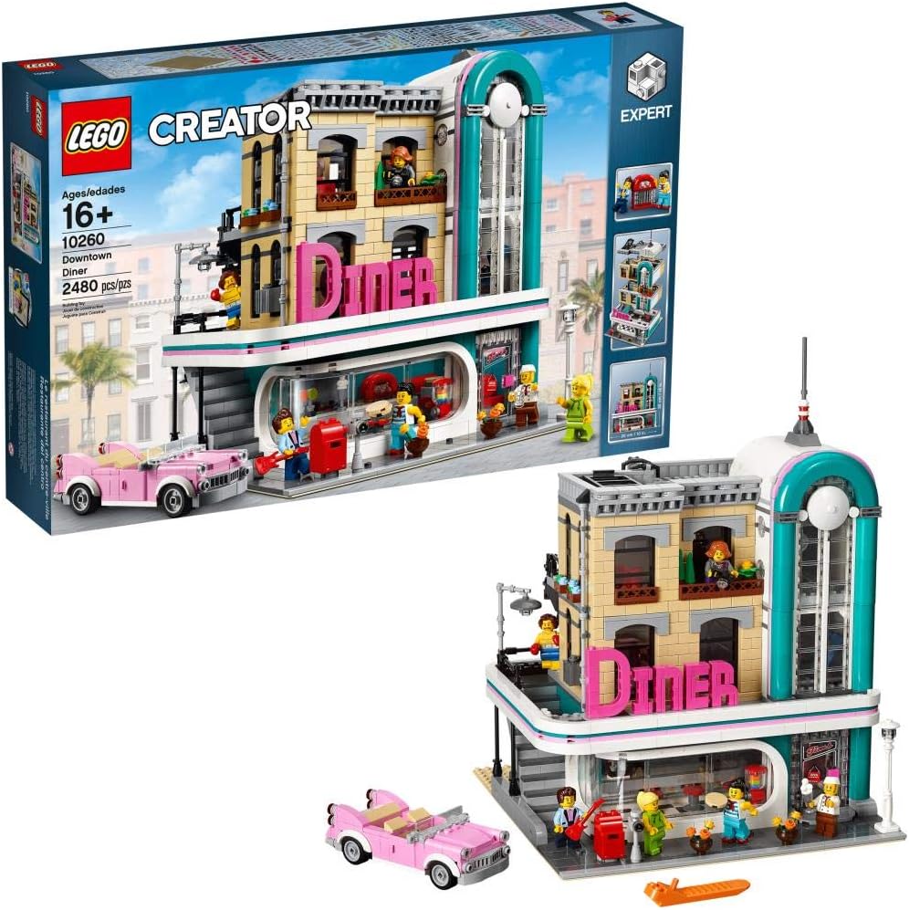 LEGO Creator Expert Downtown Diner 10260 Building Kit, Model Set and Assembly Toy for Kids and Adult